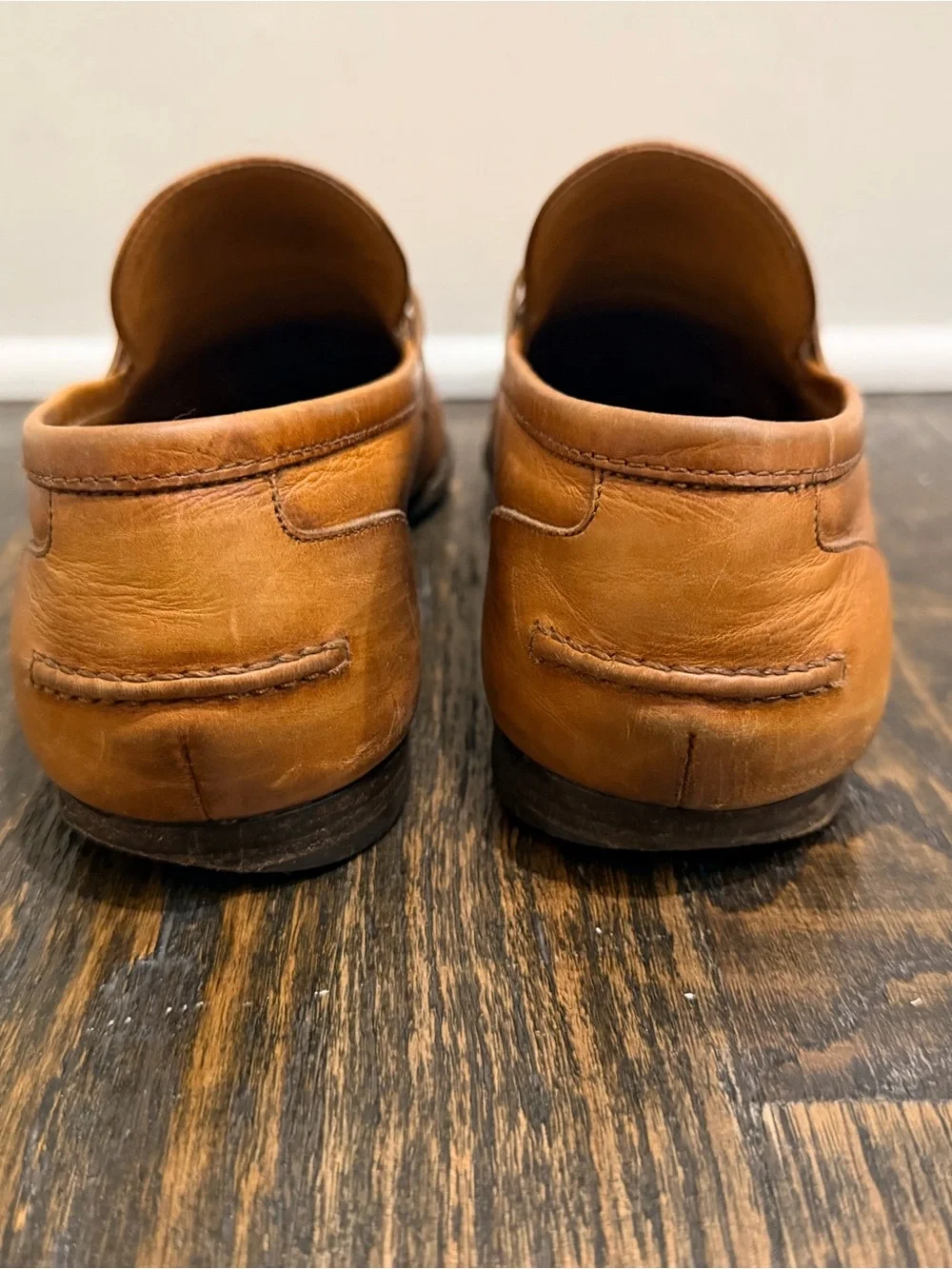 Gucci Jordaan Tan Leather Horsebit Slip-On Loafers